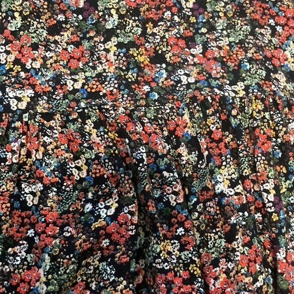 Zara Trafaluc Collection Black Floral Boho Tiered Ruffle Fall Tunic Mini Dress - Picture 16 of 16